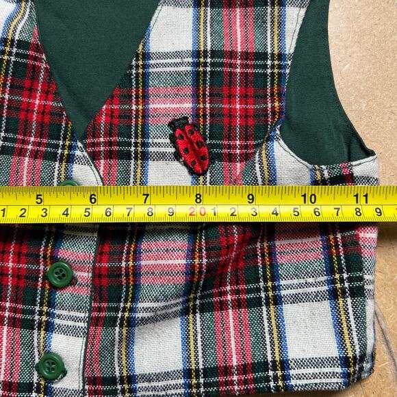 Made With Love By Mommy Handmade Two Piece Plaid Small Girl Vest/Skirt - Picture 4 of 7